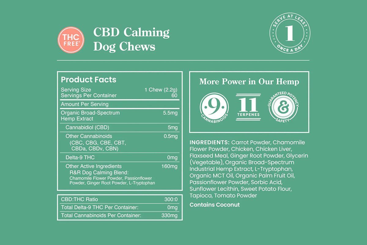 CBD Calming Dog Chews - 60ct