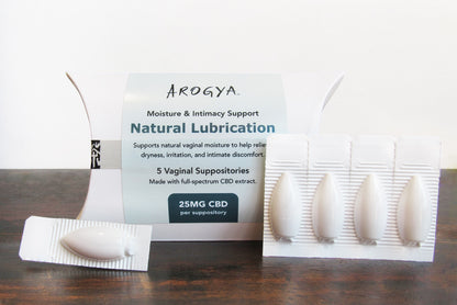 25mg Natural Lubrication CBD Suppositories | Vaginal Dryness & Intimacy Support Arogya CBD 25mg Natural Lubrication CBD Suppositories | Vaginal Dryness & Intimacy Support Arogya CBD
